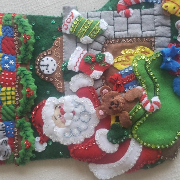 Bucilla Night Before Christmas Finished Stocking - Picture 6 of 7